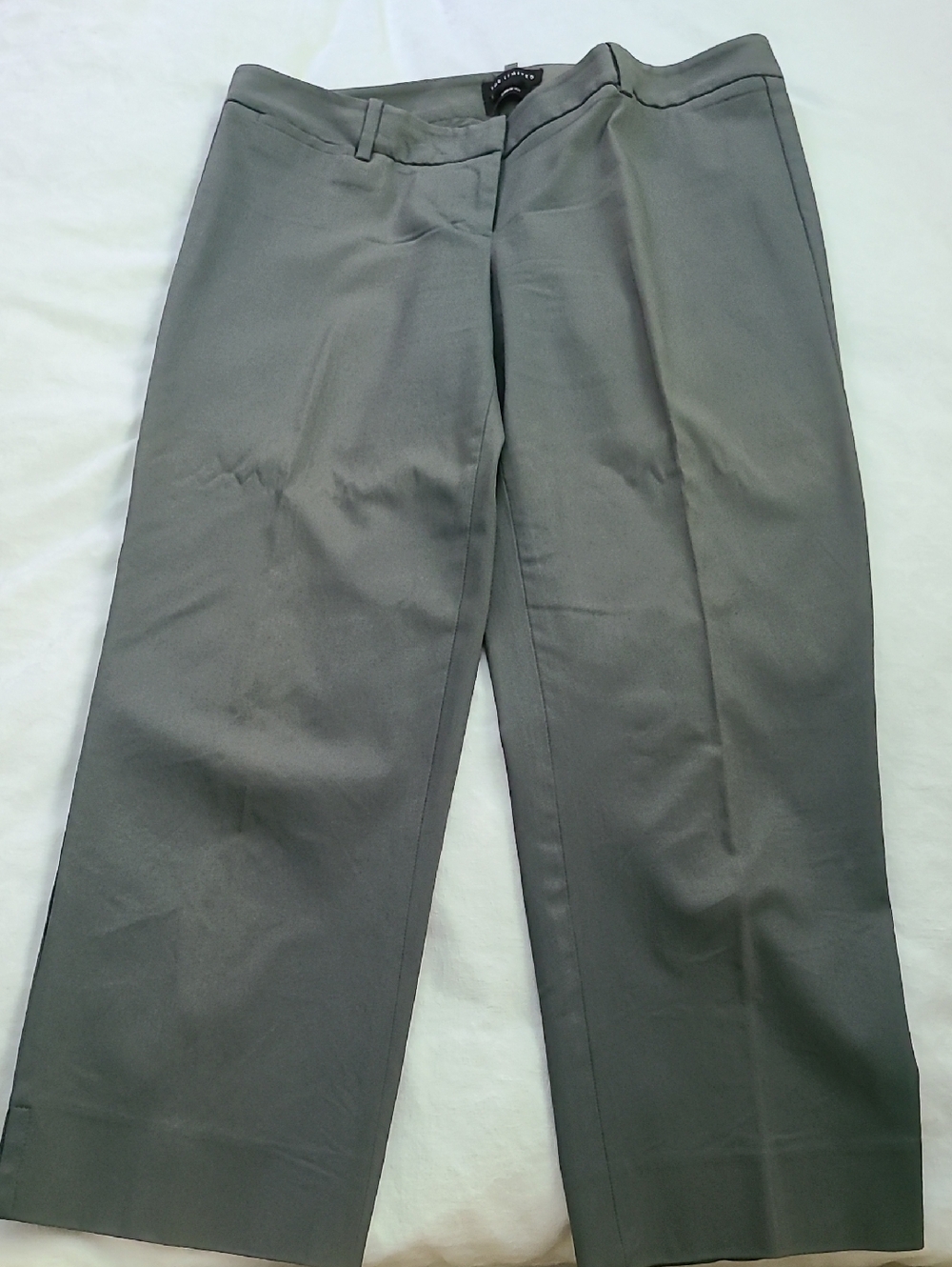 The Limited Green/Gray Cropped Dress Pants - Straight Leg